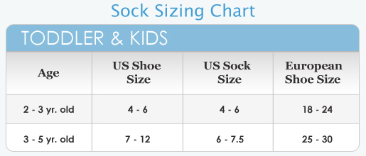 Sock Size Chart Kids